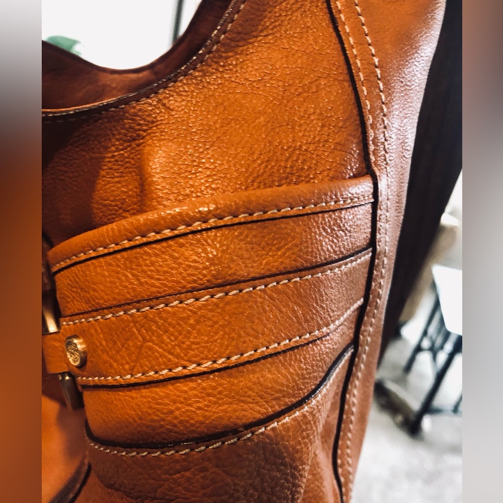 Sale! COLEHAAN Chesnut Brown Satchel Leather Handbag - Picture 5 of 7